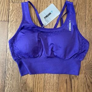 Gymshark Women's Energy Seamless Crop Top Sports Bra Indigo